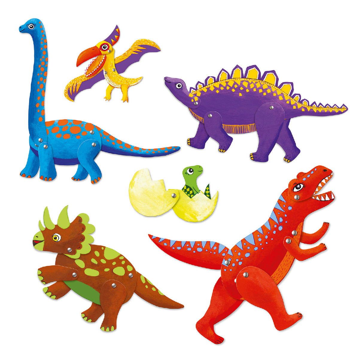 Djeco - Kapcsos képkészítés - Dinszauruszok - Dinos