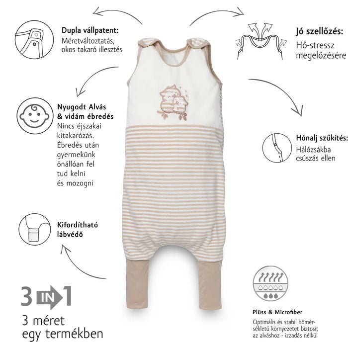 Kenguru Gold® Tipegő hálózsák - mogyoró/bagoly - OduStore - Pizsama, rugdalózó - Kenguru Gold