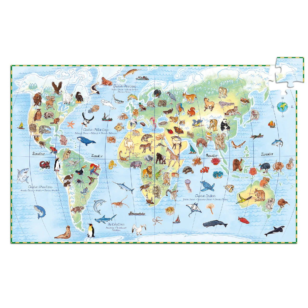 Djeco Megfigyeltető puzzle - Föld állatai