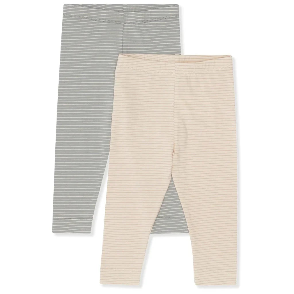 Konges Sløjd Leggings Szett - Sleet /Oxford Tan Stripe (2 sb)