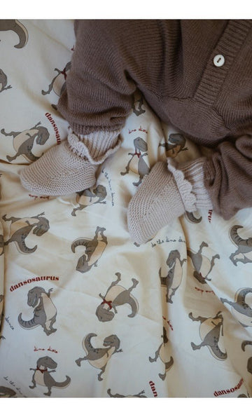 Konges Sløjd® Bézs kötött baba cipő - 3 - 6m - Konges Sløjd - Lábbeli > Cipő