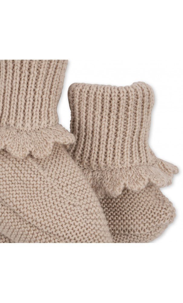 Konges Sløjd® Bézs kötött baba cipő - 3 - 6m - Konges Sløjd - Lábbeli > Cipő