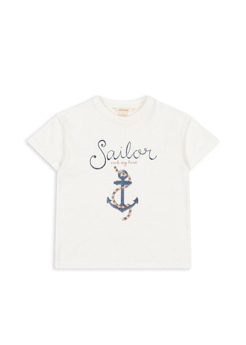 Konges Sløjd® Era Tee Rövidujjú póló - Off White/Sailor - Konges Sløjd - Felsők és pulóverek - OduStore