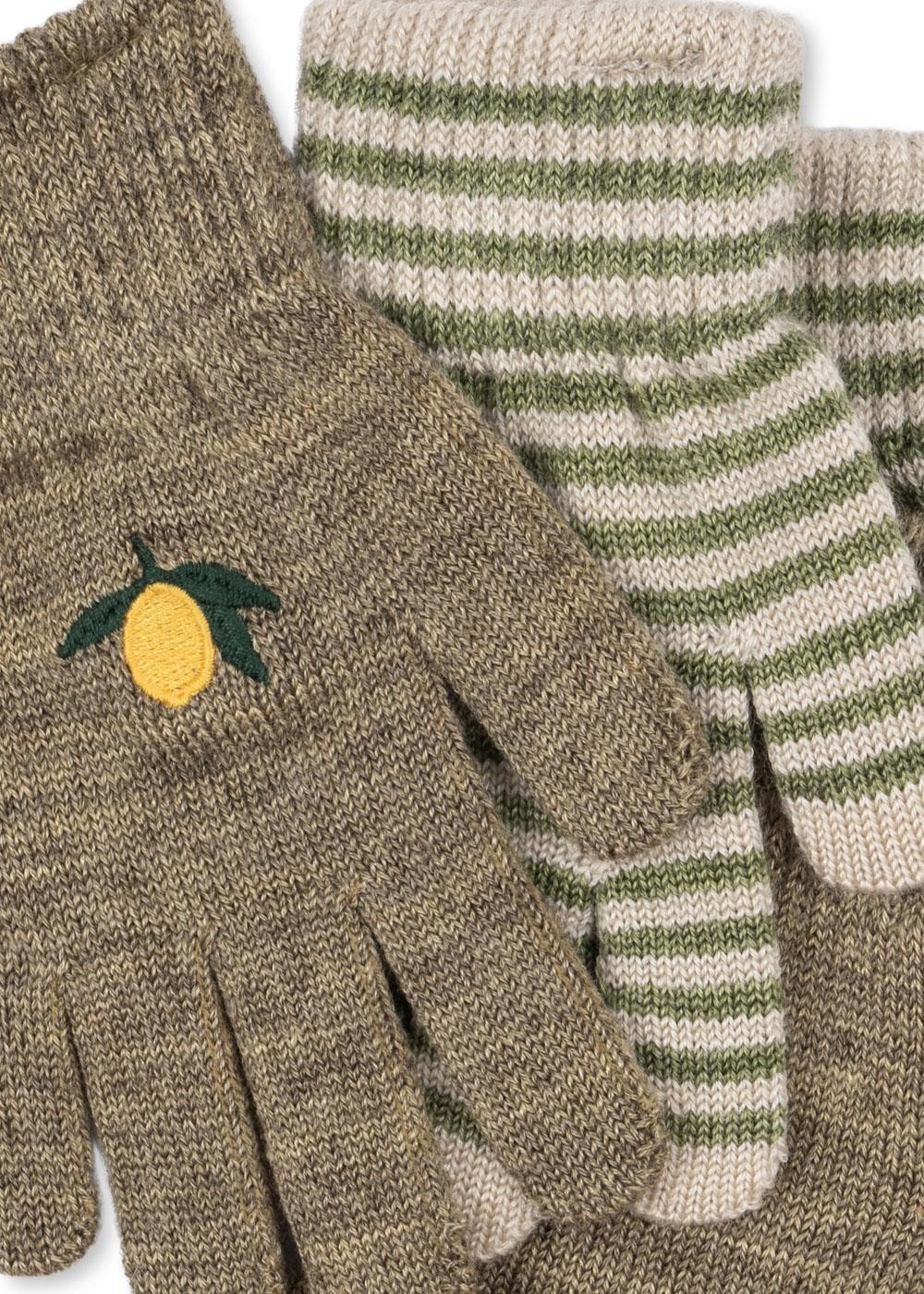 Konges Sløjd® Filla kesztyű - Lemon/Stripe - Konges Sløjd - Sapka, sál, kesztyű - OduStore