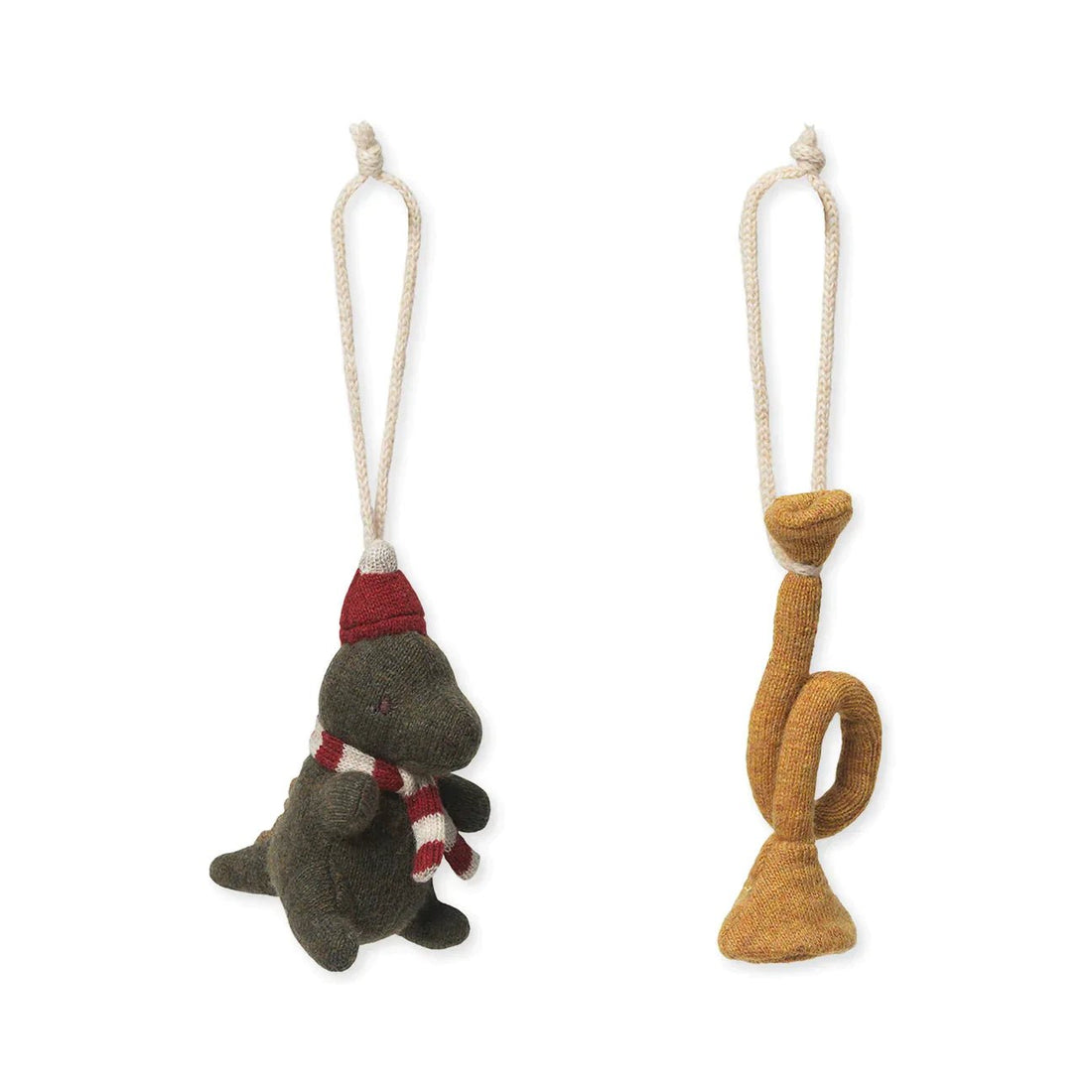 Konges Sløjd® Kötött dinó és trombita karácsonyfadísz - Konges Sløjd - Ünnepi kellékek
