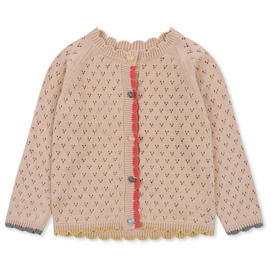 Konges Sløjd® Ellen knit cardigan - sand collar