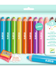 Djeco Kreatív eszközök - Vastag viaszceruza, 12 szín - 12 chunky wax crayons