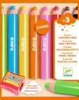 Djeco Kreatív eszközök - Vastag viaszceruza, 8 szín - 8 chunky wax crayons