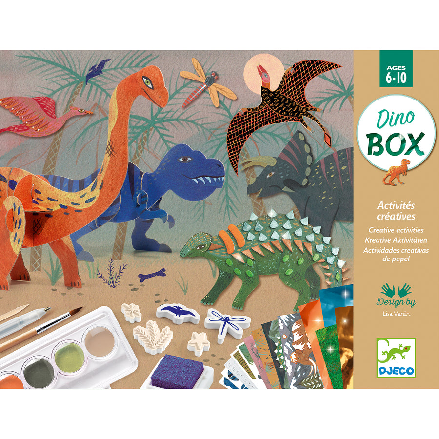 Djeco® Kreatív műhely - 6 technika 1 dobozban - Dinoszauruszok világa - Dino Box