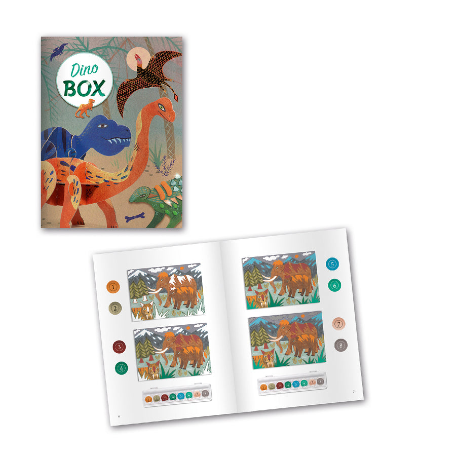 Djeco® Kreatív műhely - 6 technika 1 dobozban - Dinoszauruszok világa - Dino Box