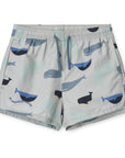 Liewood® Aiden mintás fürdőnadrág - Whales/Cloud blue - Liewood - Nyári kellékek - OduStore