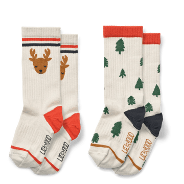 Liewood® Anette zokni - Holiday reindeer / Trees sandy mix - Liewood - Alsóruházat - OduStore