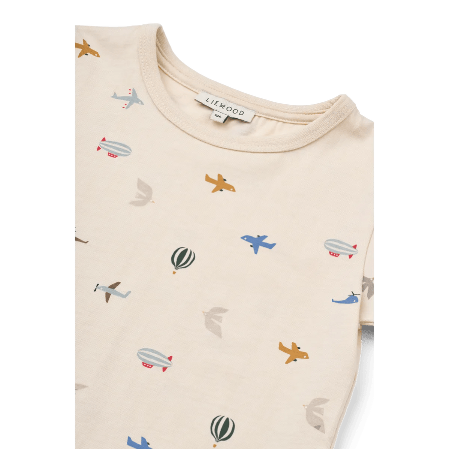 Liewood® Apia Placement rövid ujjú póló - Aviator / Ecru - Liewood - Pólók, ingek - OduStore