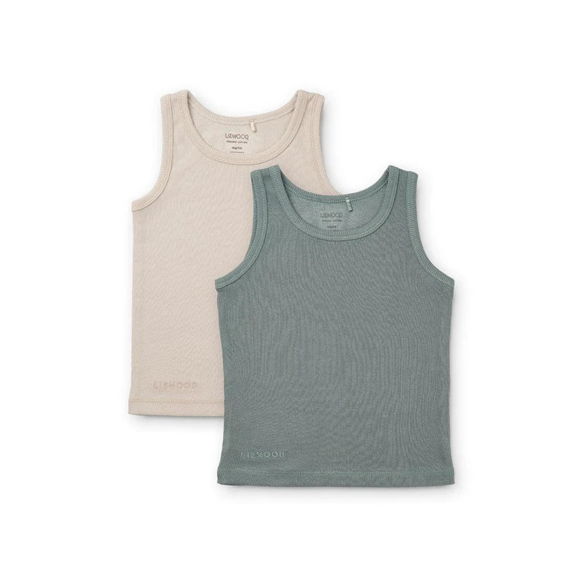 Liewood® Faris tank top 2 db - Blue fog / sandy mix - OduStore - Alsóruházat - Liewood