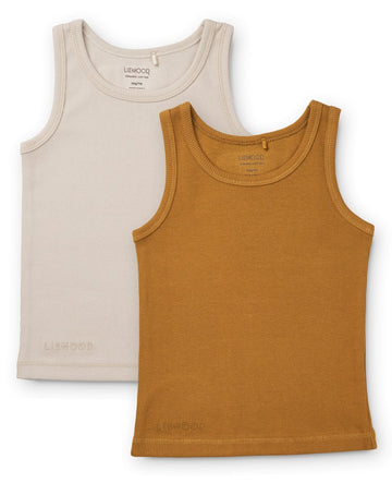 Liewood® Faris tank top 2 db - Golden caramel / sandy mix - OduStore - Alsóruházat - Liewood