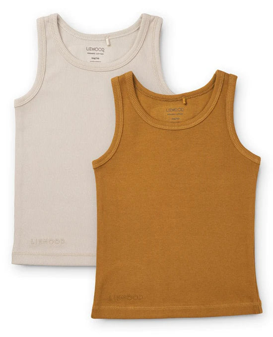 Liewood®  Faris tank top 2 db - Golden caramel / sandy mix - 104/110