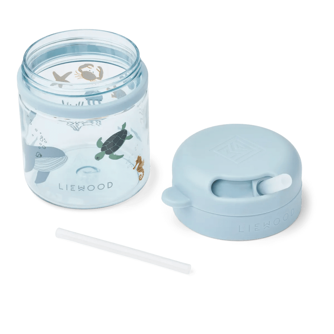 Liewood® Pavia Tritan szívószálas pohár 280 ml - Sea creature / Sandy - Liewood - Kulacs - OduStore
