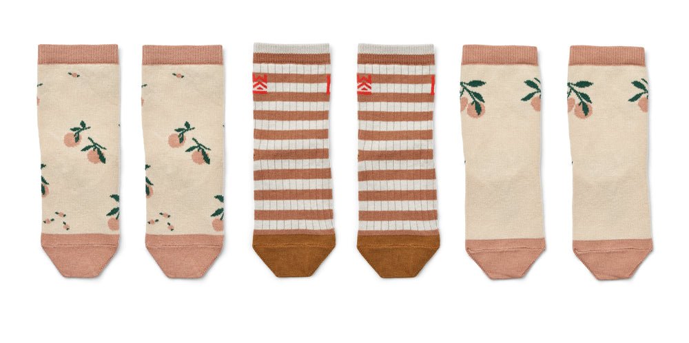 Liewood® Silas Zokni 3 - db - os csomag - Peach sea shell mix 22/24 - Liewood - Alsóruházat - OduStore