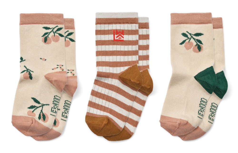 Liewood® Silas Zokni 3 - db - os csomag - Peach sea shell mix 22/24 - Liewood - Alsóruházat - OduStore