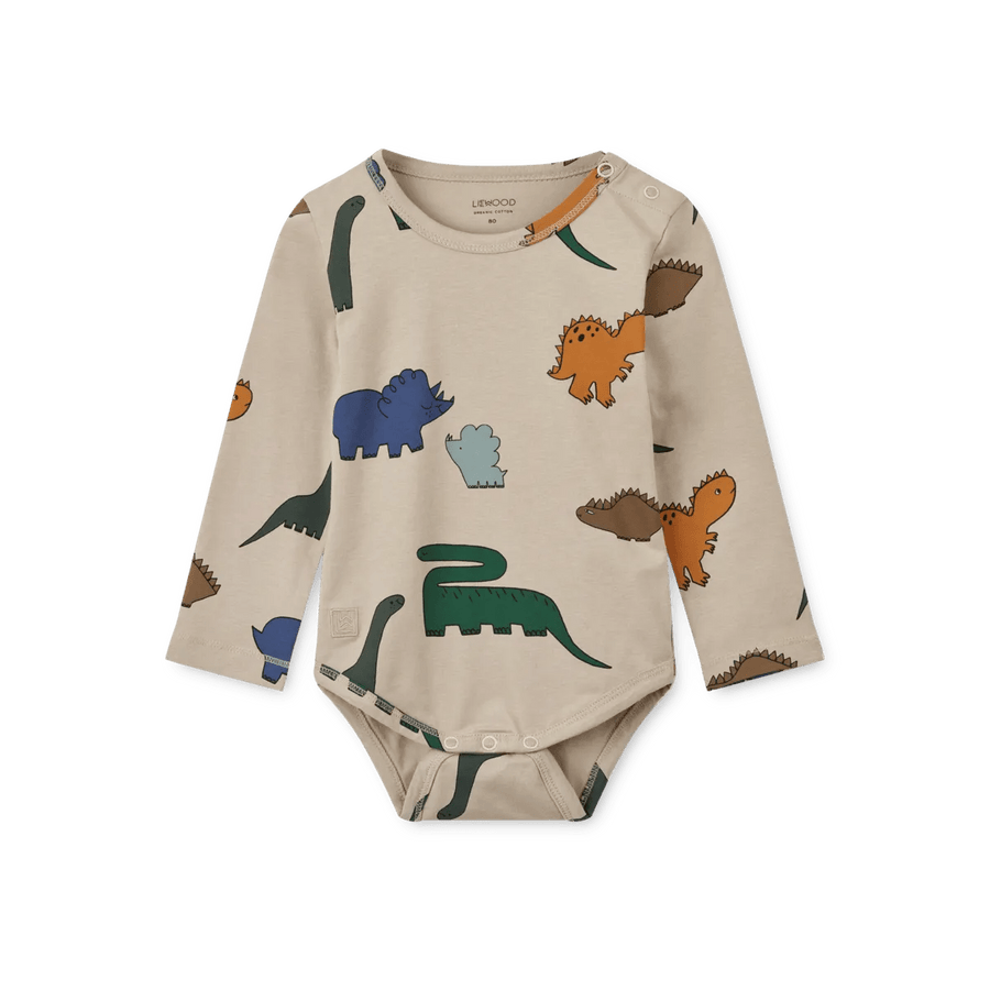 Liewood® Yanni Baby hosszú ujjú body 2 pack - Dinosaurs Mist / Forest green - Liewood - Body - OduStore