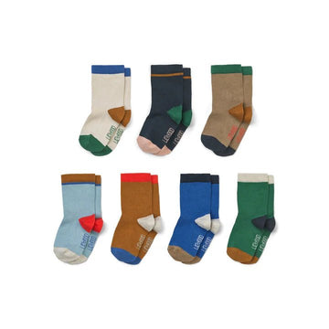 Liewood®Silas Zokni szett 7 pack - Blue multi mix - Liewood - Alsóruházat - OduStore