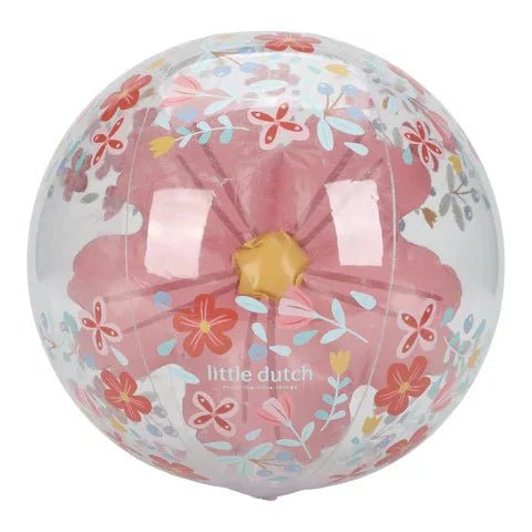 Little Dutch® Felfújható 3D strandlabda - Pink Flowers - Little Dutch - Nyári kellékek - OduStore