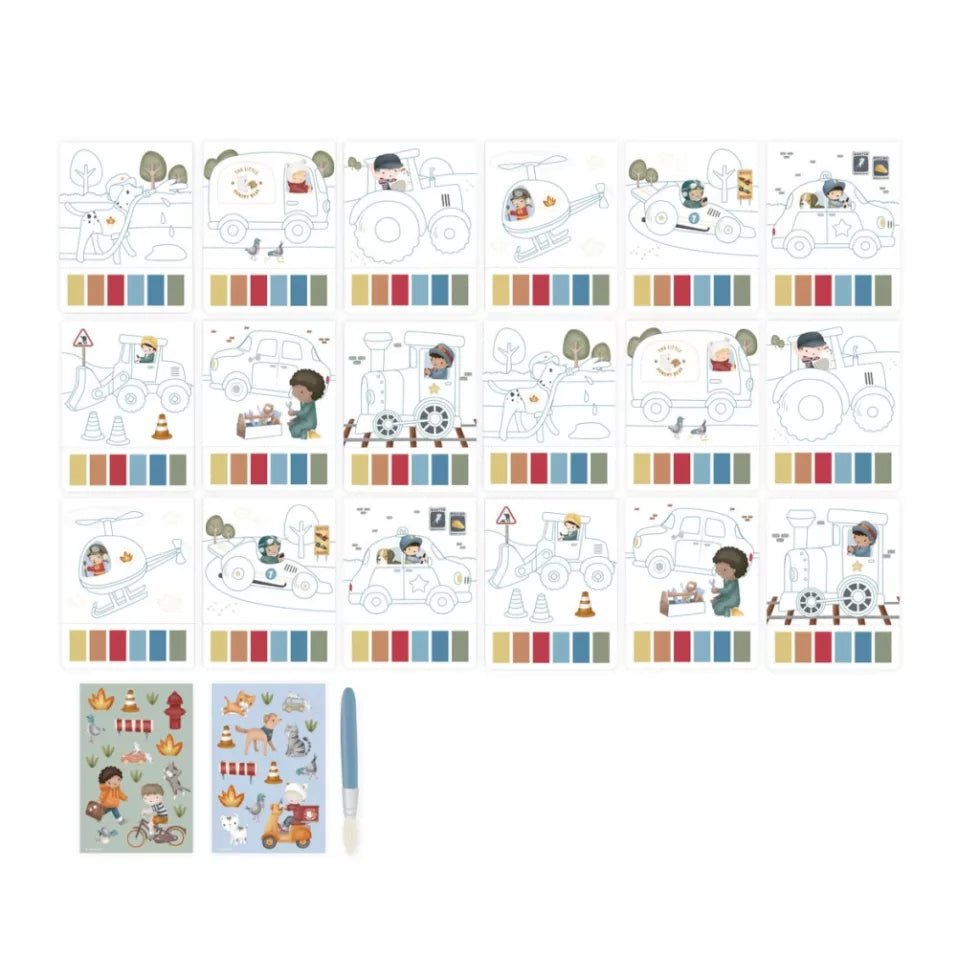 Little Dutch festőkönyv kiegészítőkkel - Jim járművei - Little Dutch - Kreatív