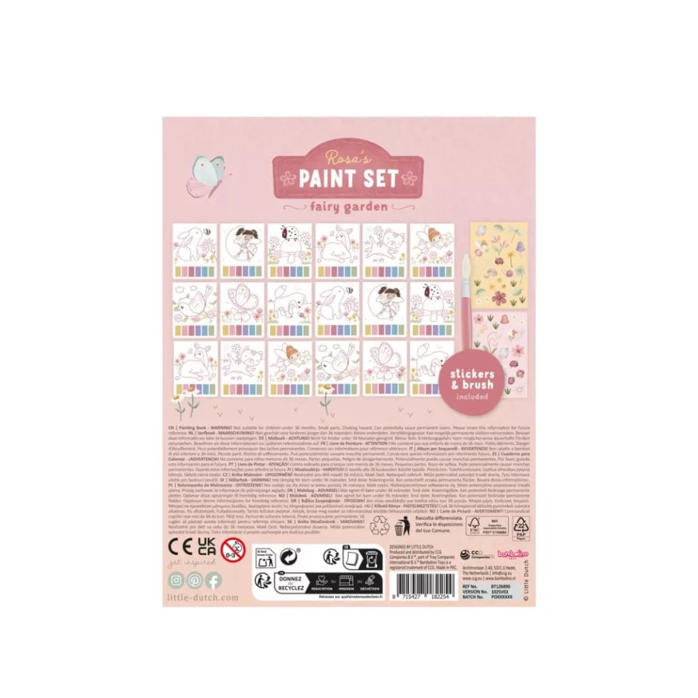 Little Dutch festőkönyv kiegészítőkkel - Rosa Fairy Garden - Little Dutch - Kreatív