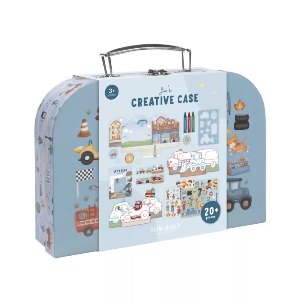 Little Dutch Kreatív készlet bőröndben - Jim járművei - Little Dutch - Kreatív