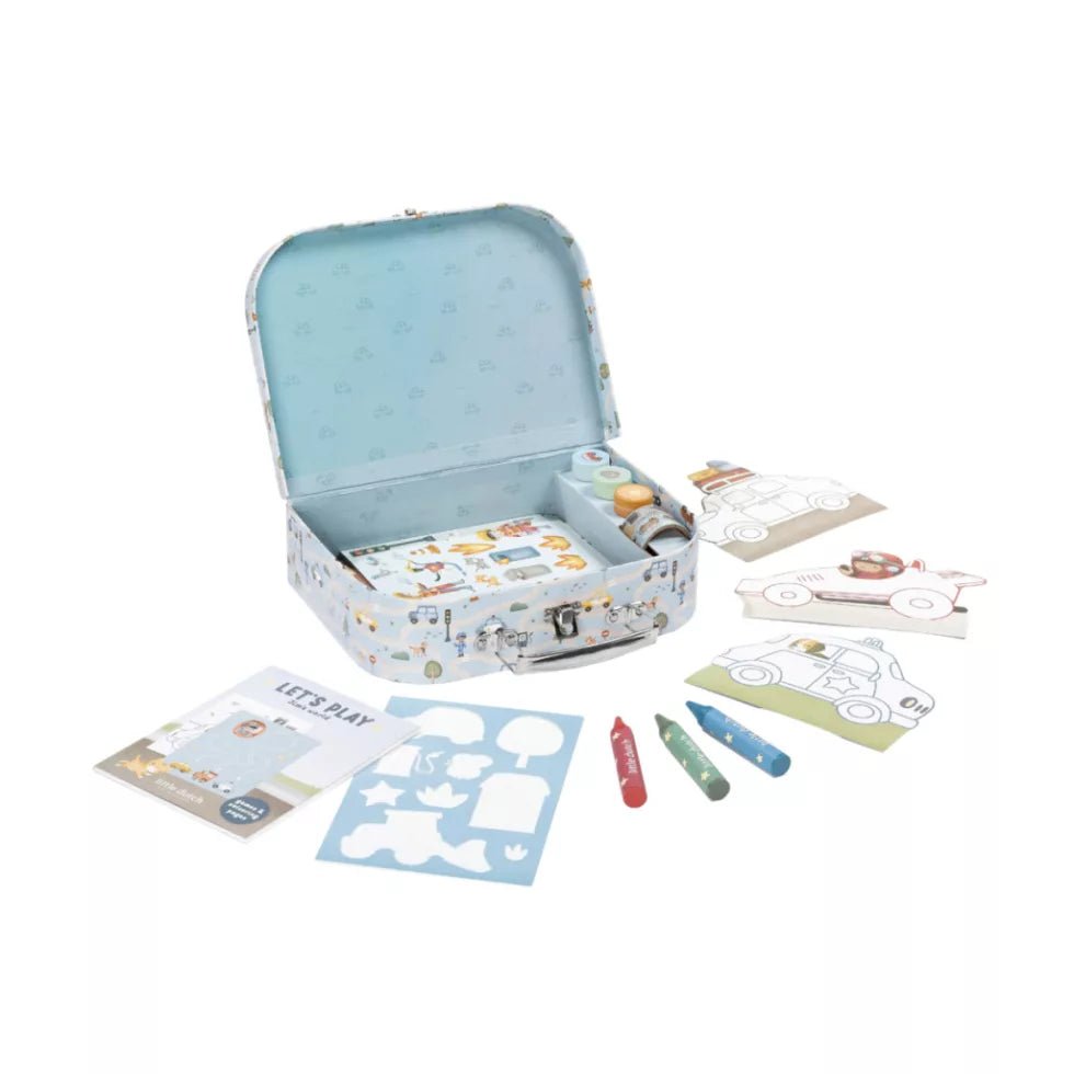 Little Dutch Kreatív készlet bőröndben - Jim járművei - Little Dutch - Kreatív