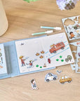 Little Dutch Mágneses rajzoló készlet letörölhető filccel - Jim járművei - Little Dutch - Kreatív