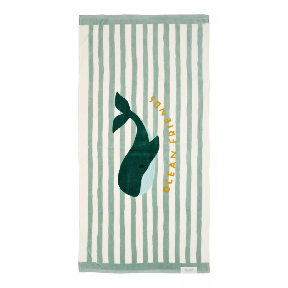 Little Dutch® Strandtörölköző - Seashells and Stripes Surf Blue - Little Dutch - Törölköző - OduStore
