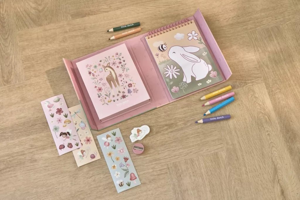 Little Dutch Színező könyv kiegészítőkkel - Rosa Fairy Garden - OduStore - Kreatív
