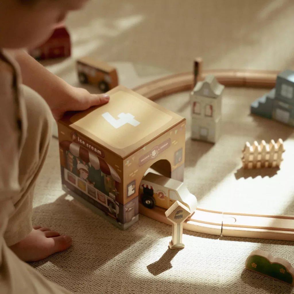 Little Dutch® Toronyépítő 6 db autóval - Little Dutch - Gyerekjátékok