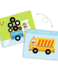 Djeco Magnetic Picture Puzzle - Variations for 12 Vehicles - Inzebox Vehicles