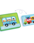 Djeco Magnetic Picture Puzzle - Variations for 12 Vehicles - Inzebox Vehicles