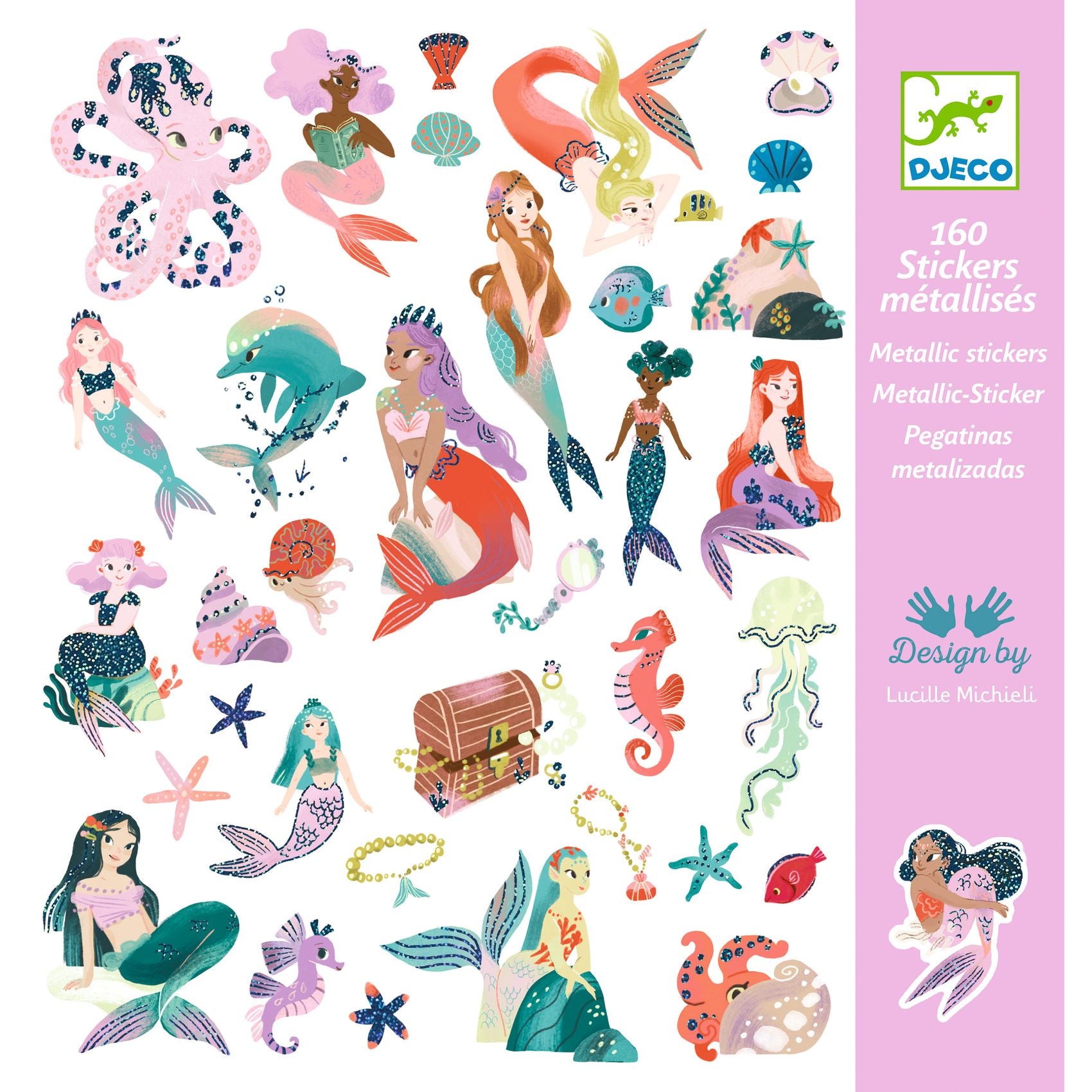 Djeco Matricák - Csillogó sellők - Sparkly mermaids