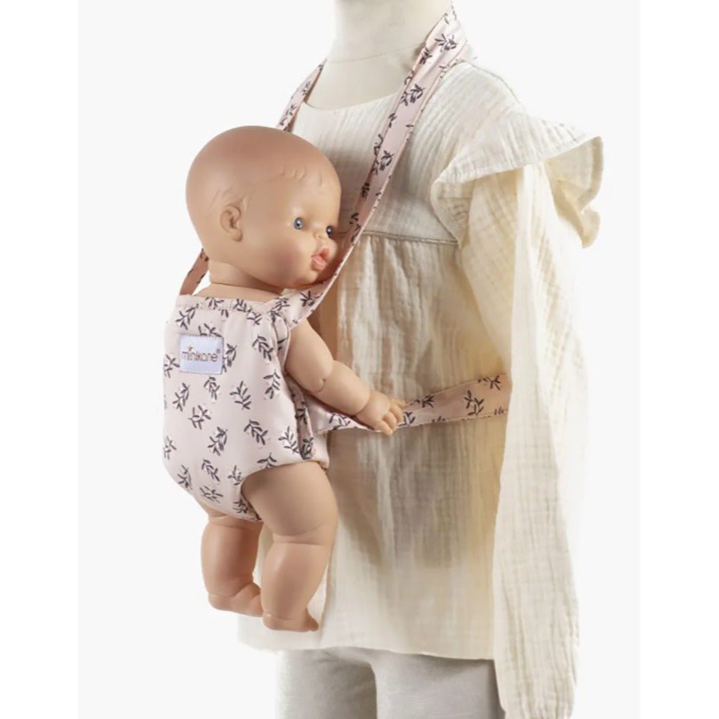 Minikane® Hordozó játékbabának - Púder, leveles - Minikane - Játékbabák