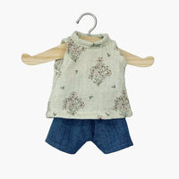Minikane Játék Babaruha - Iva tank top in cotton gauze with wildflower print and matching denim shorts