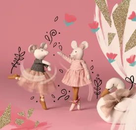 Moulin Roty Tánciskola - Zsuzsi balerina egérke (26 cm) - Moulin Roty - Plüssök