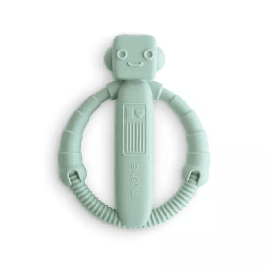 Mushie Csörgő Rágóka - Robot (Halvány Türkiz) - Mushie - Babajátékok