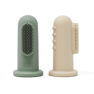 Mushie® Ujjra húzható szilikon fogkefe - Türkiz/homok - Mushie - Babaápolás - OduStore