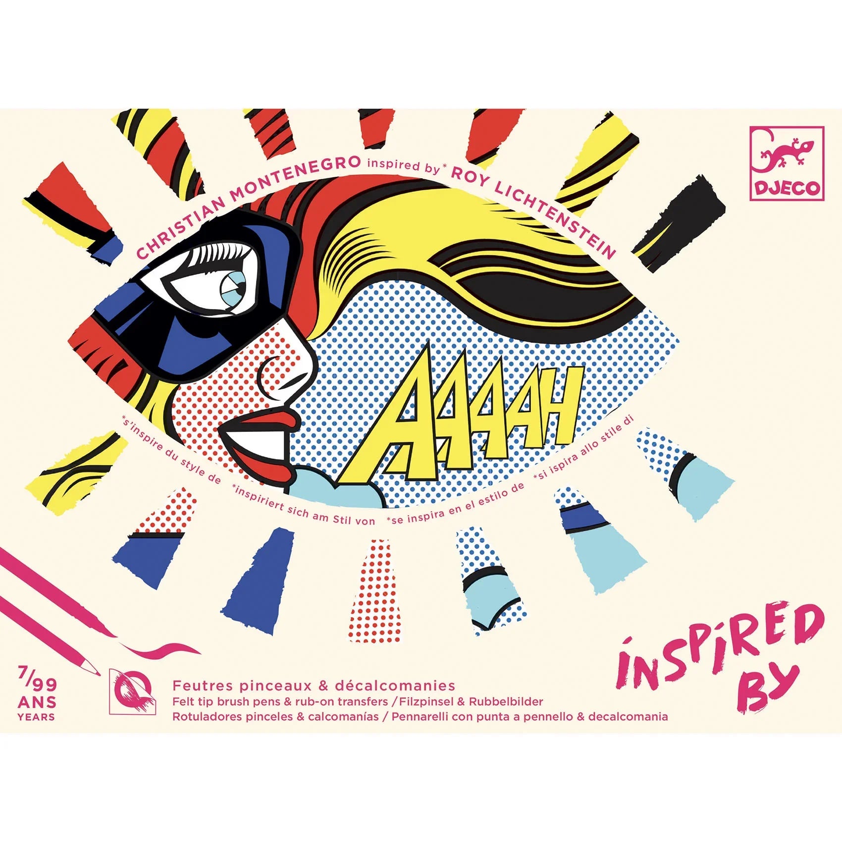 Szuperhős inspirálta kreatív készlet, pop art stílusú, Roy Lichtenstein mintázat, gyerekeknek