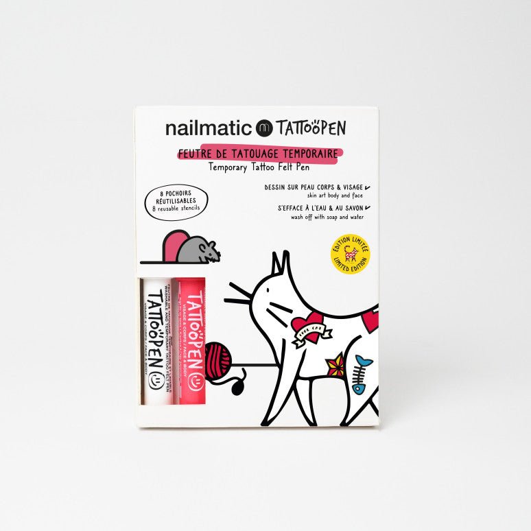 Nailmatic® Tattoo pen szett sablonnal Imaginaire Cat by Ami - OduStore - Dekorkozmetika > Kozmetikum - Nailmatic