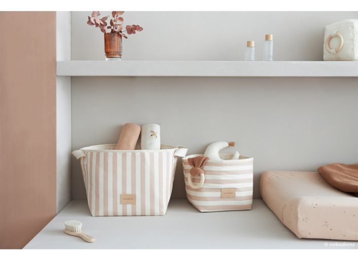 Nobodinoz® Játéktartó - taupe stripes/natural - Nobodinoz - Textil