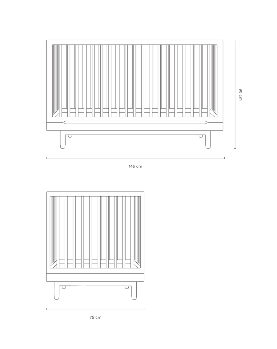 Nobodinoz® Pure oak wood evolving crib + junior kit - Nobodinoz - Bútor szett - OduStore