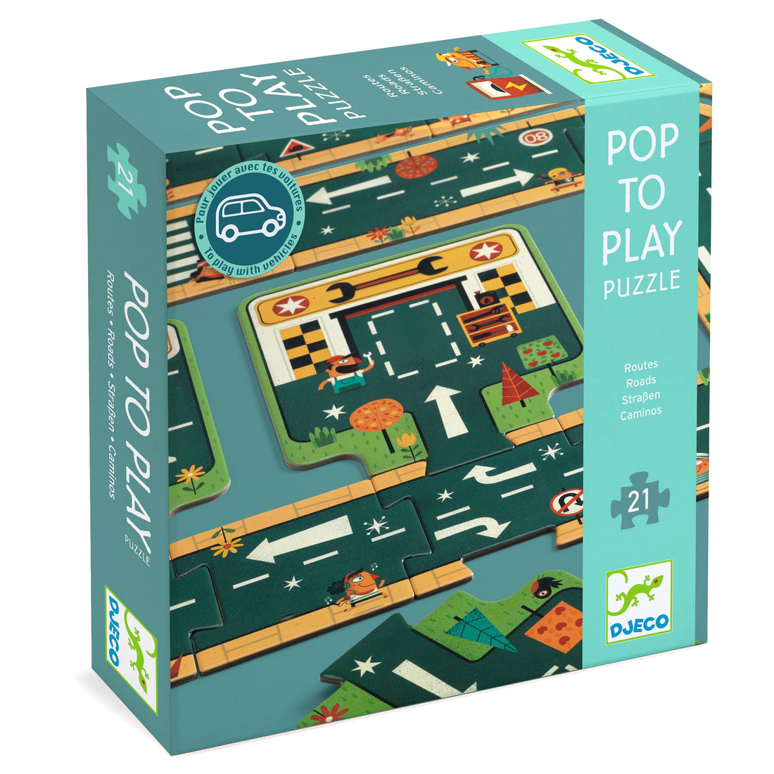 Djeco® Óriás puzzle - Utak, irányok, 21 db-os - Roads