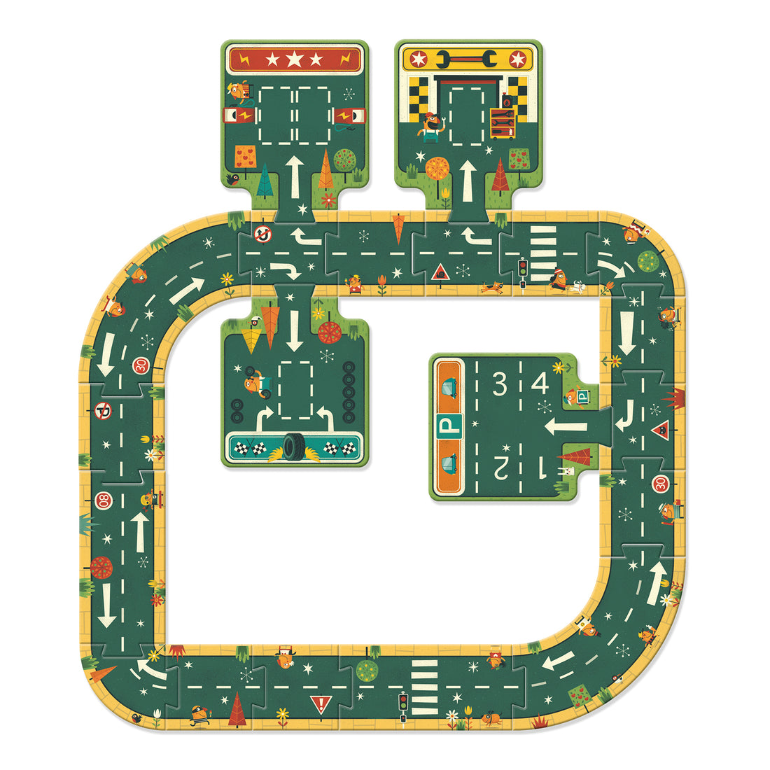 Djeco® Óriás puzzle - Utak, irányok, 21 db-os - Roads