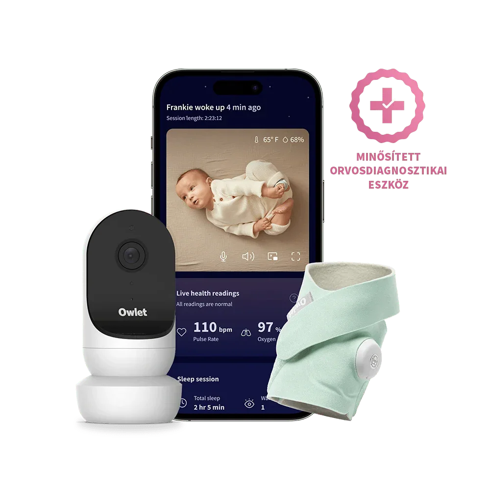 Owlet Dream Duo – Owlet Dream Sock (menta) &amp; Owlet Cam 2 kamera - Owlet - Biztonság - OduStore