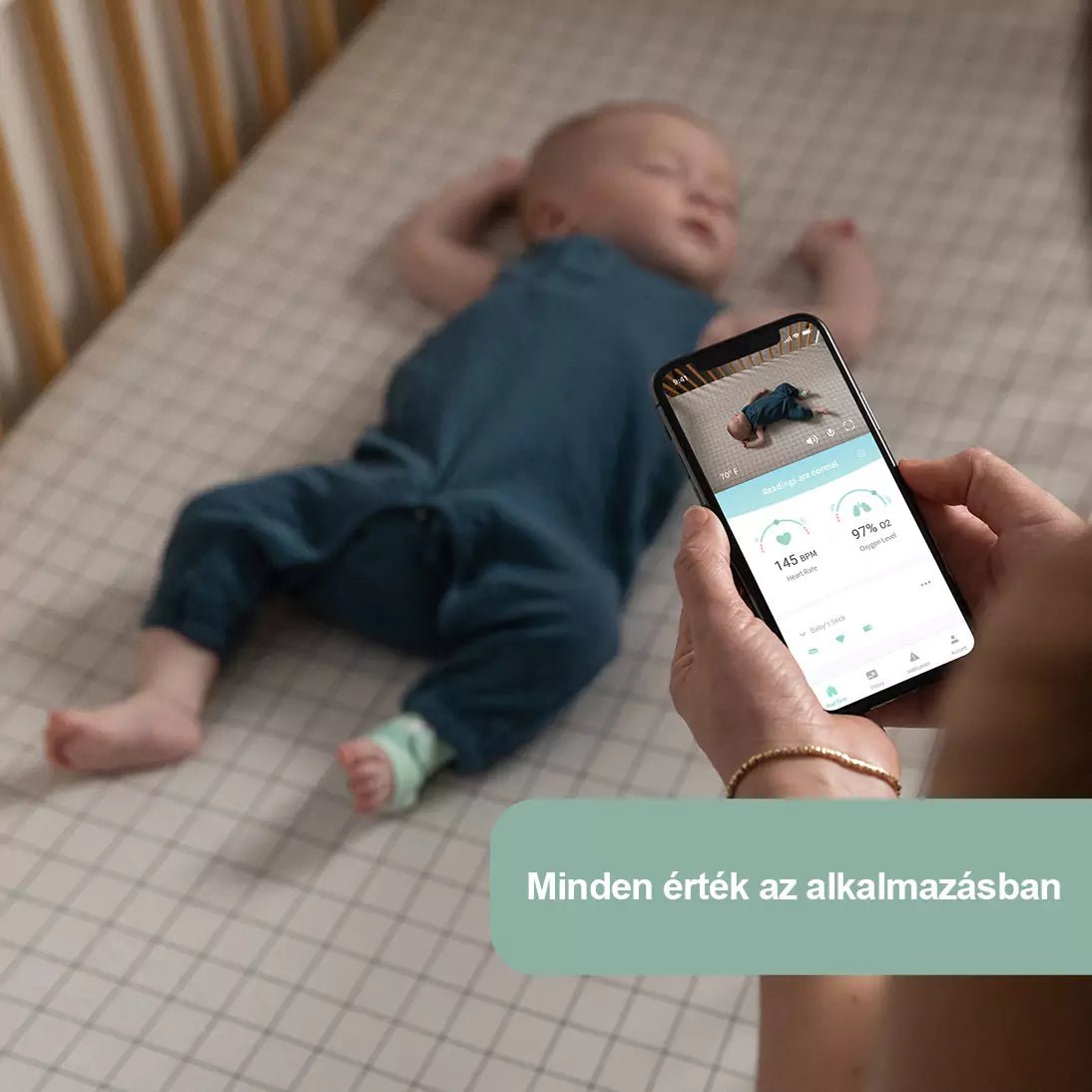 Owlet® Smart Socks Okos Babazokni - menta - Owlet - Biztonság - OduStore
